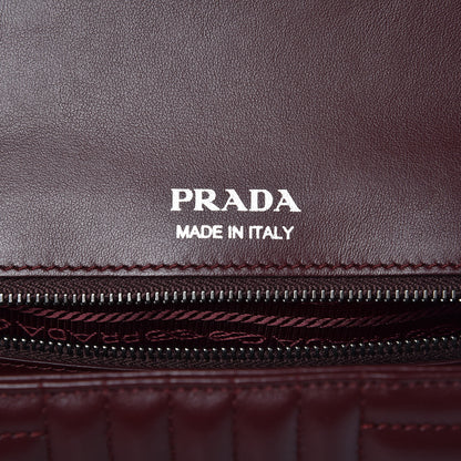 Prada Soft Calfskin Impunture Diagramme Large Chain Flap Shoulder Bag Granato 8 of 10