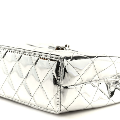 Chanel Mirror Calfskin Metallic Calfskin Quilted Nano Kelly Shopper Silvery 10 of 10