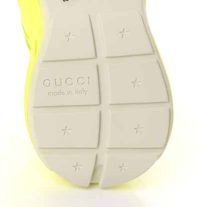 Gucci Calfskin Womens Rhyton Sneakers 38.5 Fluo Yellow 8 of 14