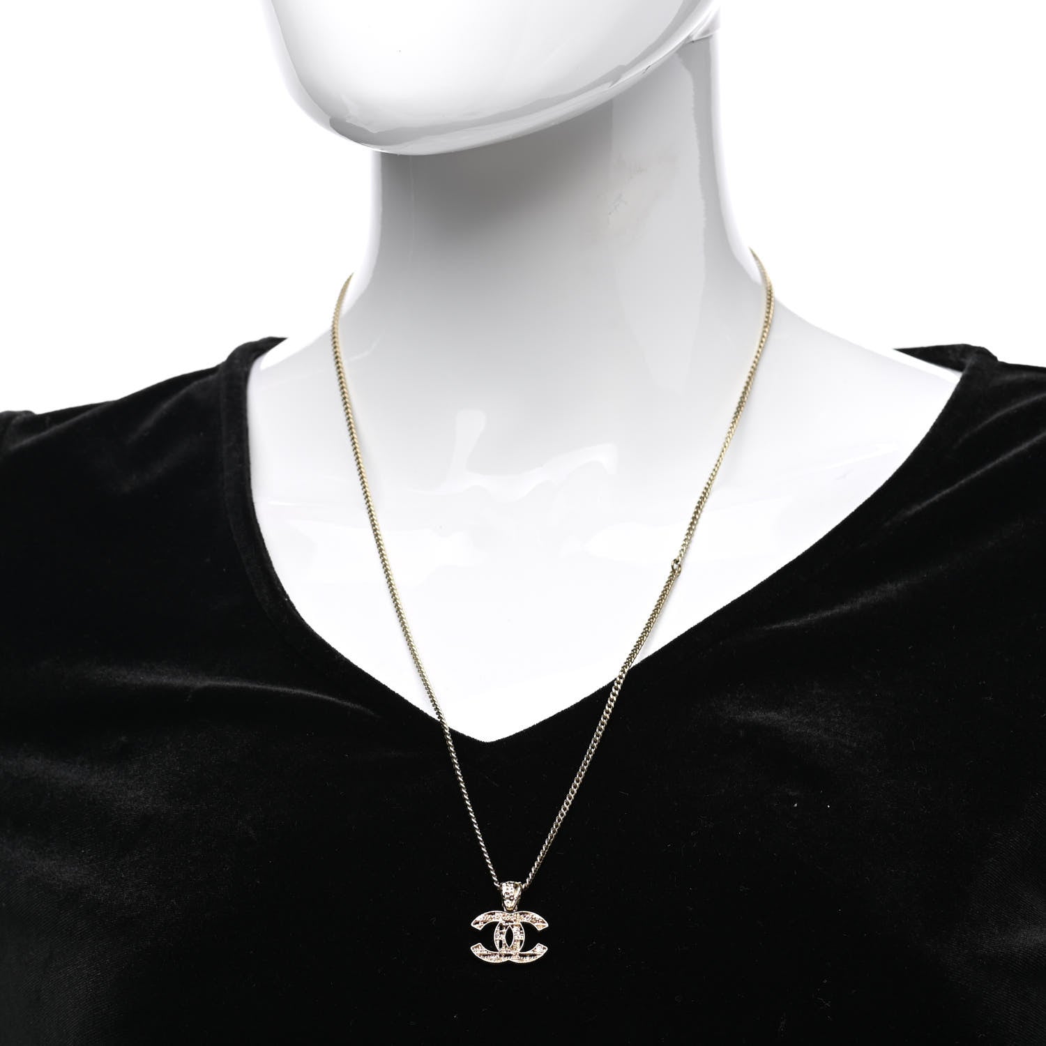 Chanel Tweed Effect CC Necklace Gold 2 of 7