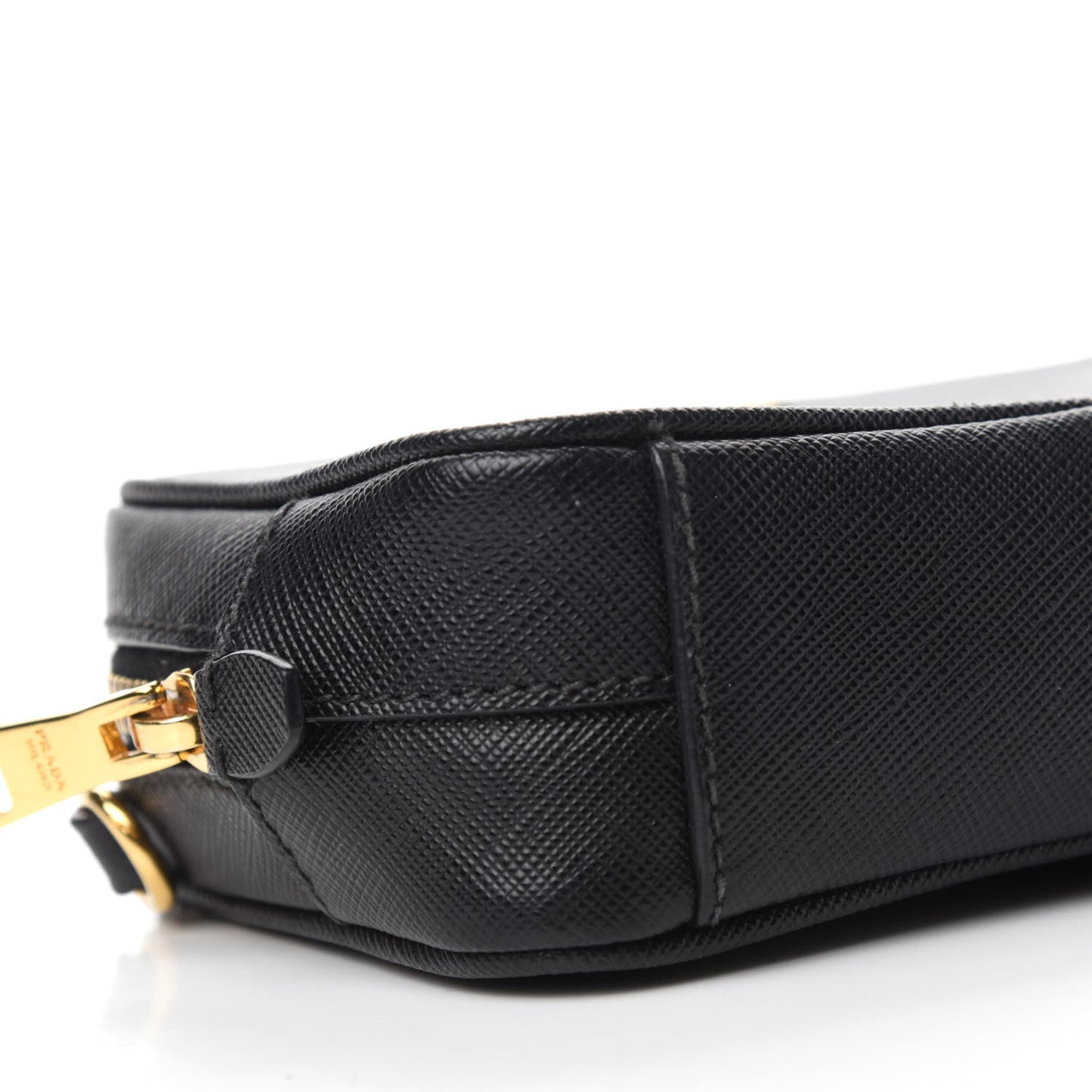 Saffiano Mini Camera Crossbody Bag Black