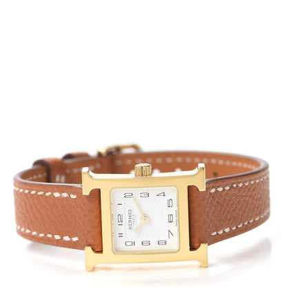 Hermes Stainless Steel Epsom 17.2mm Heure H Hour Quartz Watch Gold 2 of 5