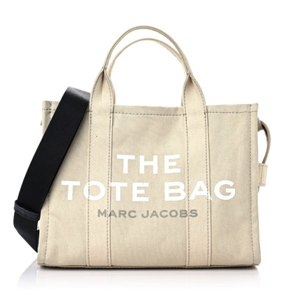 Marc Jacobs Cotton Canvas Medium The Traveler Tote Bag Beige 1 of 13