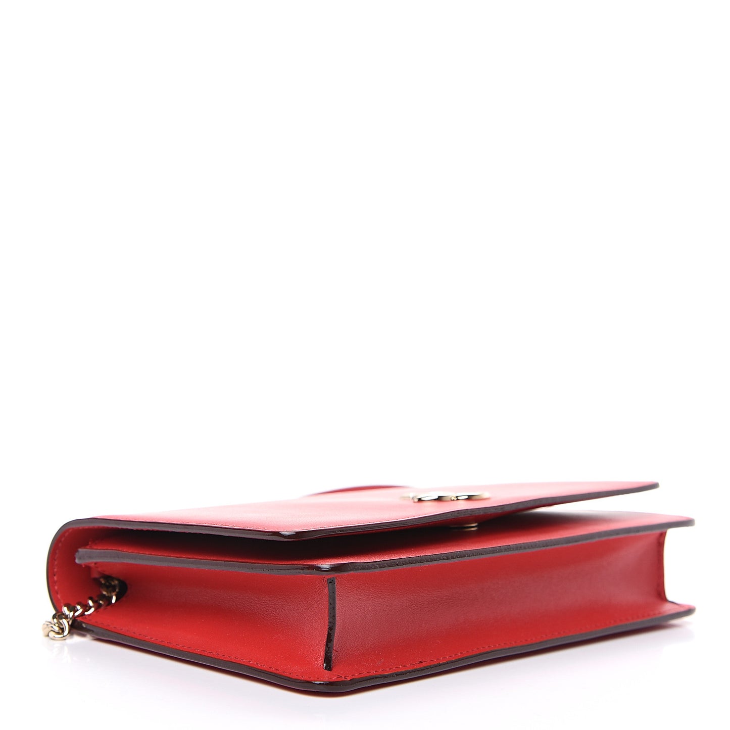 Calfskin Palace Wallet On Chain Royal Red
