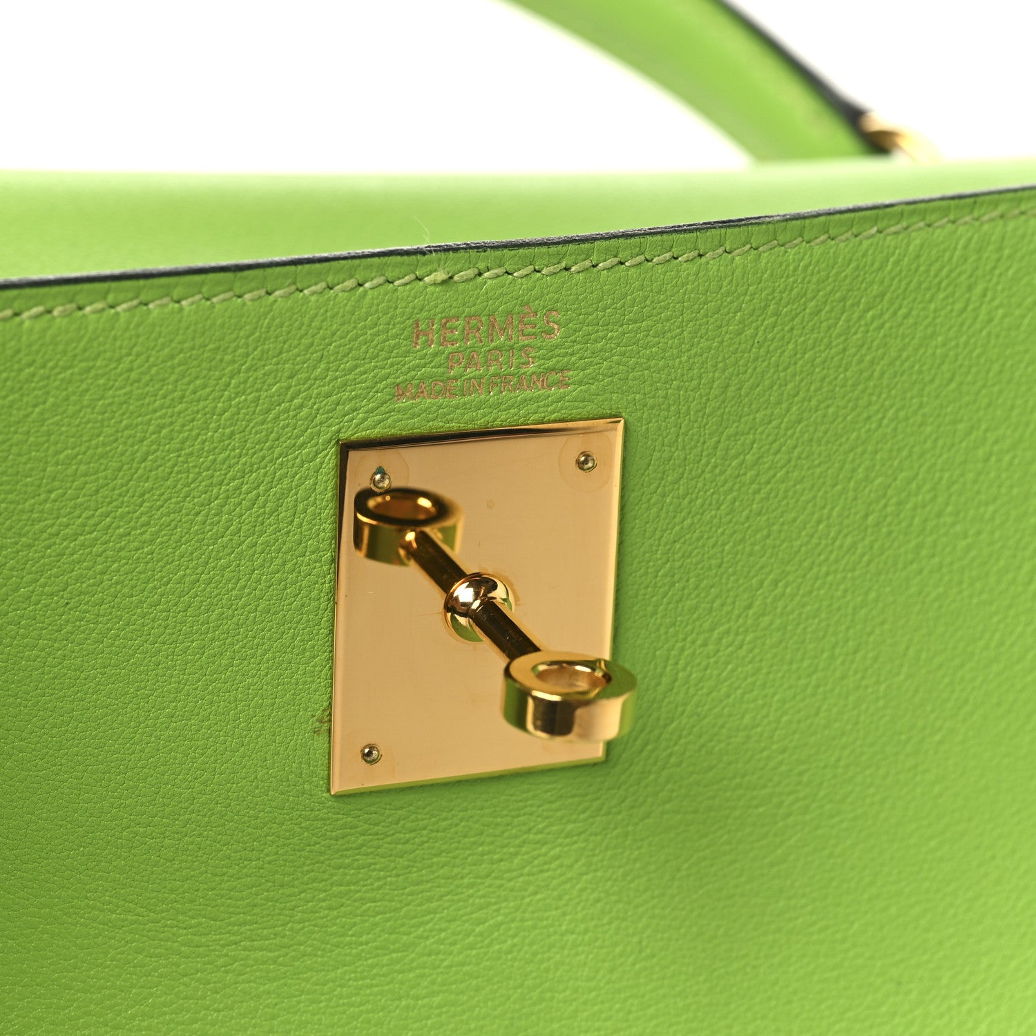 Hermes Veau Gulliver Kelly Retourne 28 Vert Cru 5 of 12