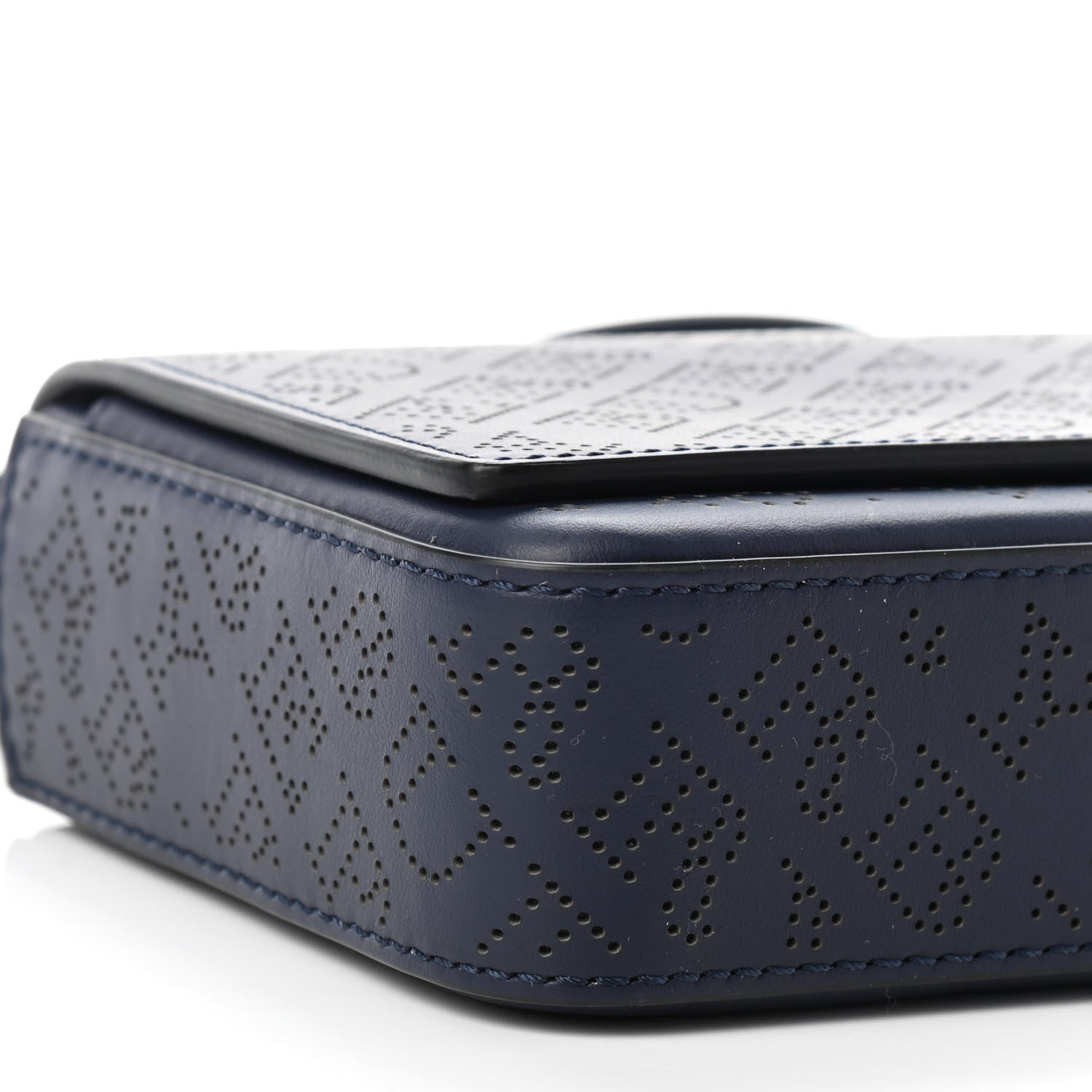 Burberry Calfskin Perforated Logo Hampshire Crossbody Navy 8 of 9