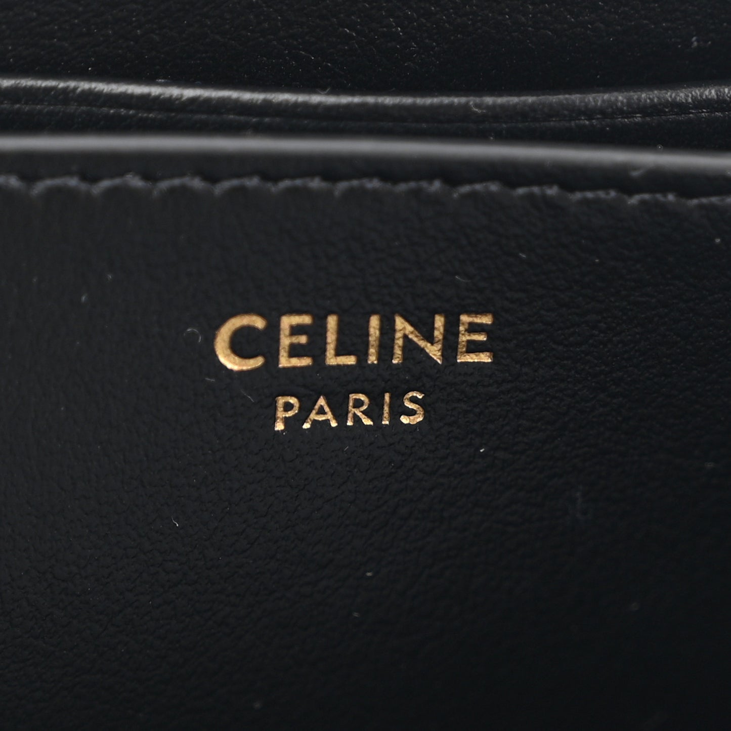 Calfskin Triomphe Zipped Compact Wallet Black