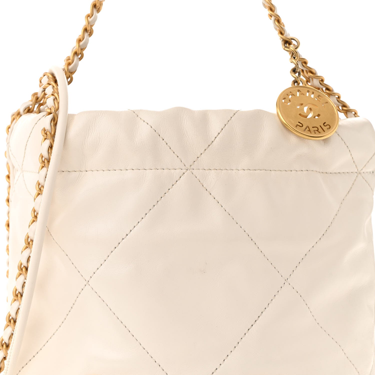 Chanel Shiny Calfskin Quilted Mini Chanel 22 White 8 of 13