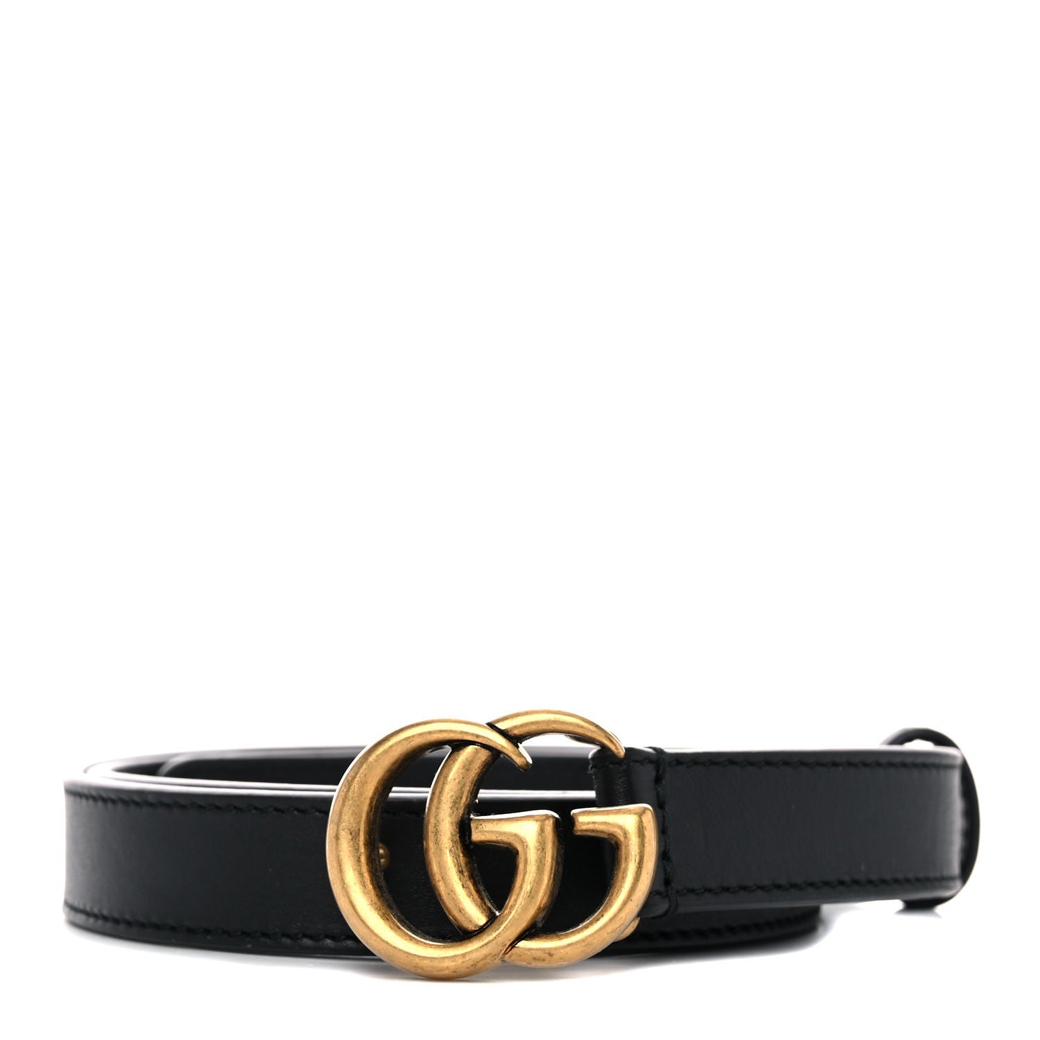 Gucci Calfskin Double G 20mm Belt 75 30 Black 1 of 5