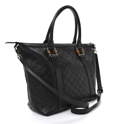 Gucci Guccissima Bamboo Top Handle Tote Dark Brown 3 of 11
