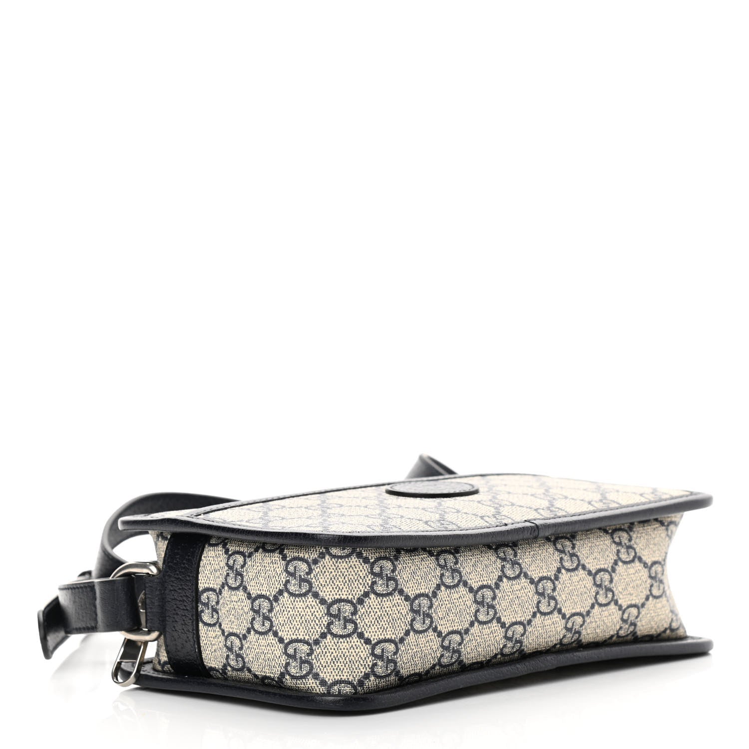 Gucci GG Supreme Monogram Textured Dollar Calfskin Mini Retro Interlocking G Shoulder Bag Beige Blue 4 of 10