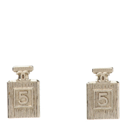 Chanel Coco No 5 Perfume Bottle Earrings Gold 1 of 5