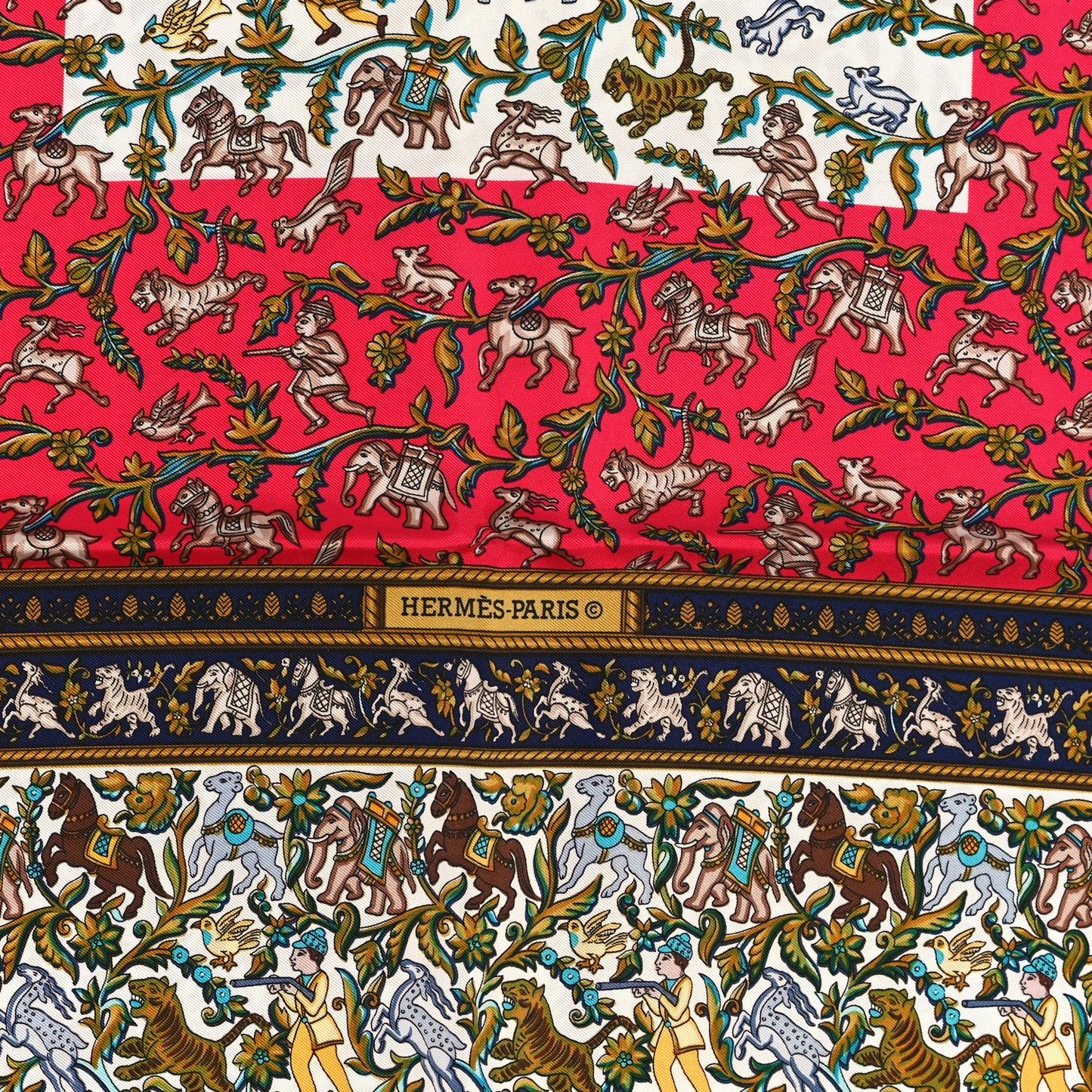 Silk Chasse En Inde Scarf 90
