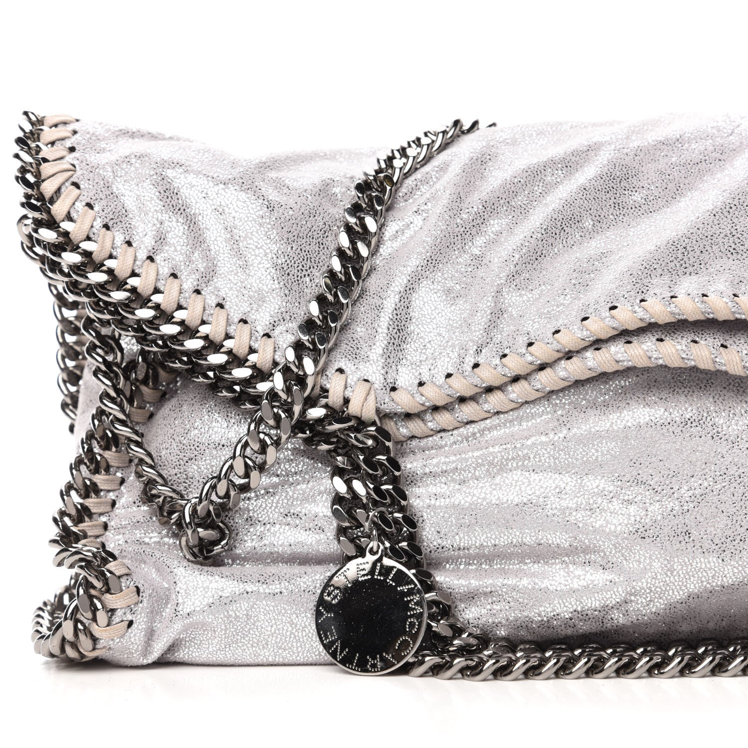Stella McCartney Shaggy Deer Falabella Fold Over Tote Silver 10 of 10