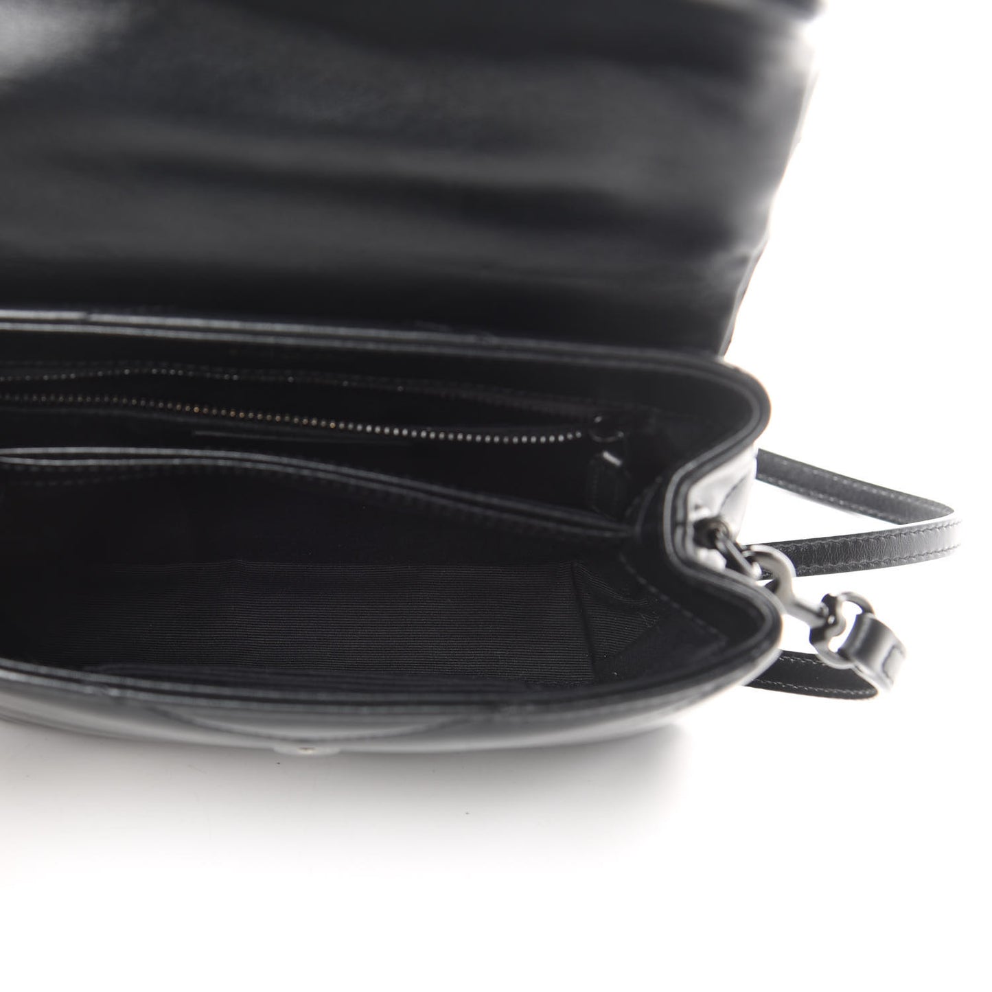Calfskin Y Quilted Monogram Toy Loulou Crossbody Bag Black