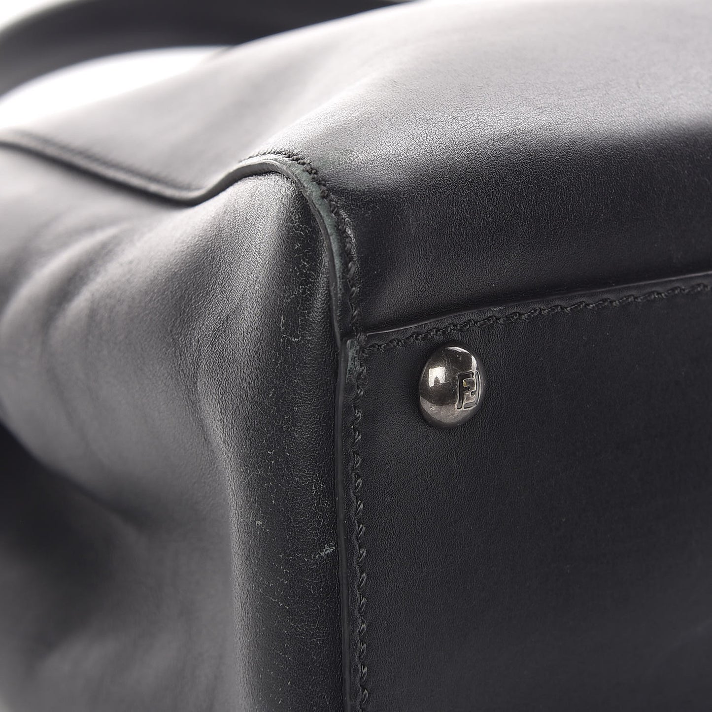 Vitello Suede Medium Peekaboo Iconic Satchel Black