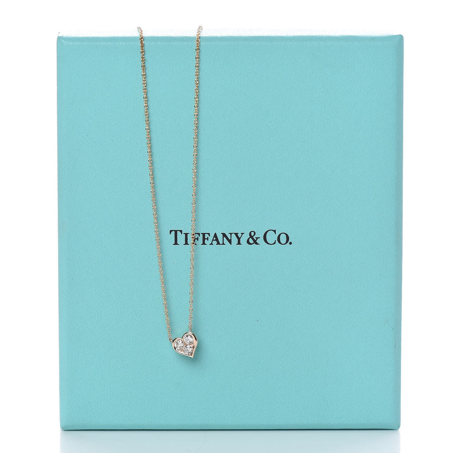 Tiffany 18K Rose Gold Diamond Heart Pendant Necklace 9 of 9