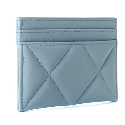 Chanel Lambskin Quilted Chanel 19 Card Holder Light Blue 2 of 6