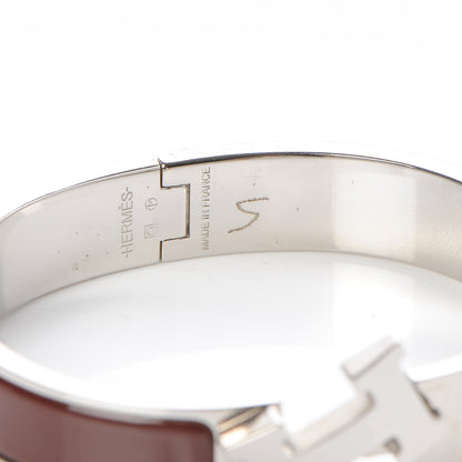 Hermes Enamel Narrow Clic Clac H Bracelet PM Burgundy 5 of 5