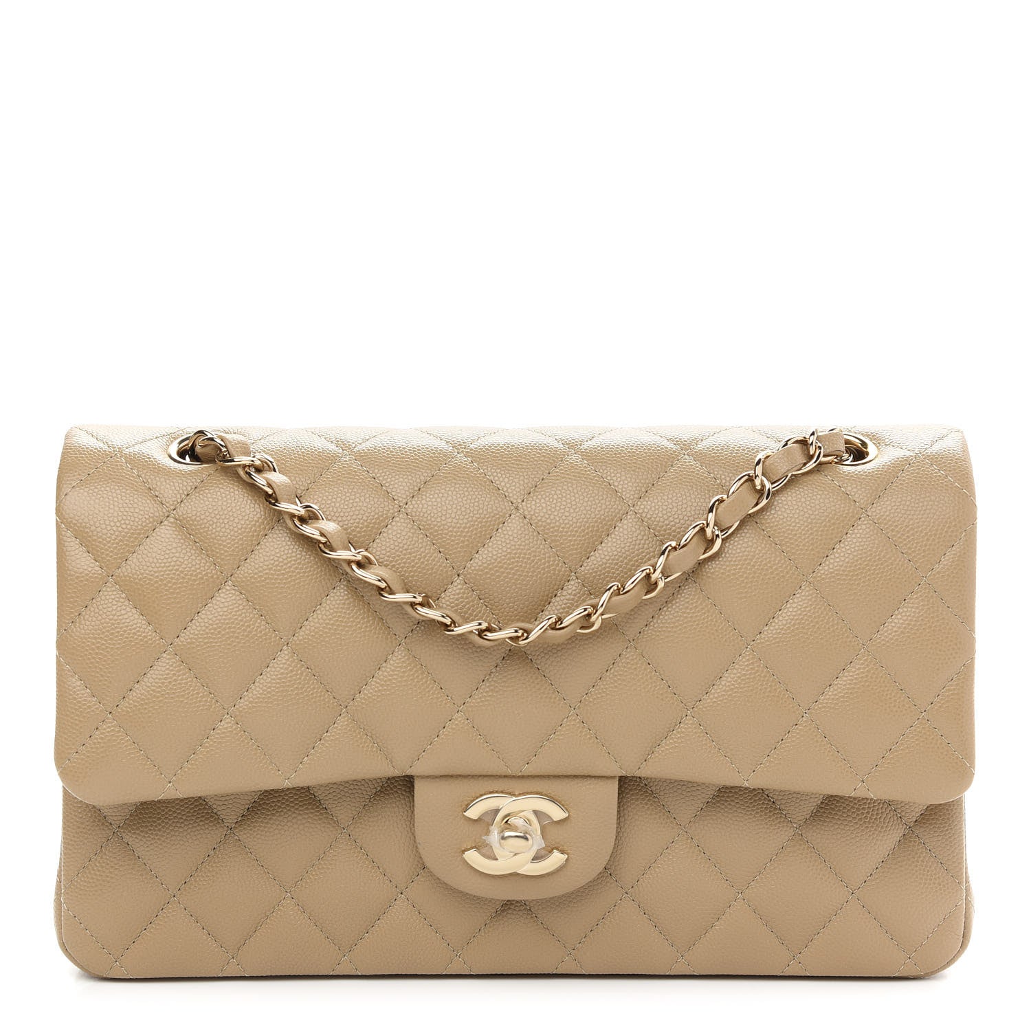 Chanel Caviar Quilted Medium Double Flap Dark Beige 1 of 9