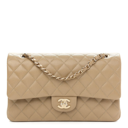 Chanel Caviar Quilted Medium Double Flap Dark Beige 1 of 9