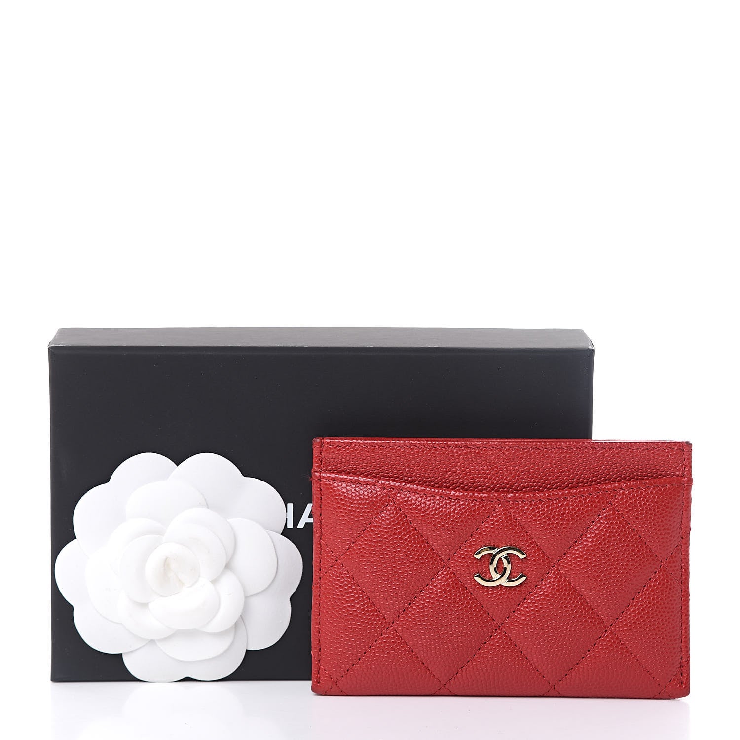 Chanel Caviar Quilted Card Holder Red 11 of 11