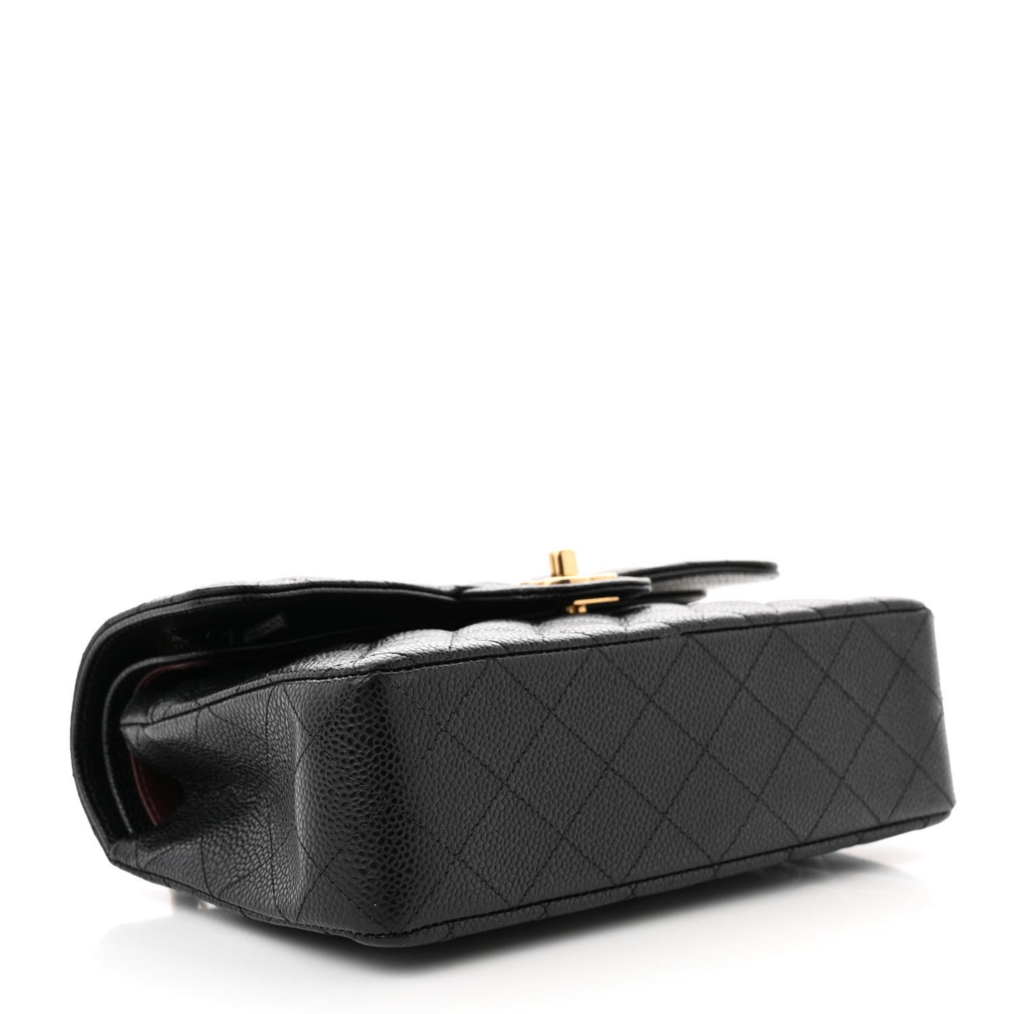 Caviar Quilted Small Double Flap Black