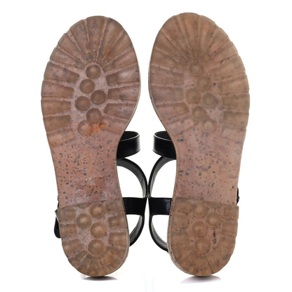 Chanel Lambskin Cork Gripoix CC Sandals 36.5 Black 4 of 7