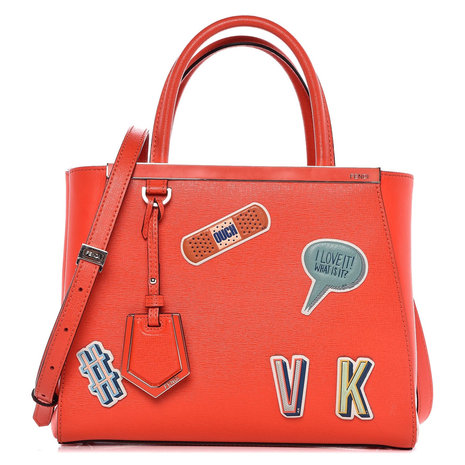 Fendi Vitello Elite Patches Petite 2Jours Tote Papavero 1 of 12