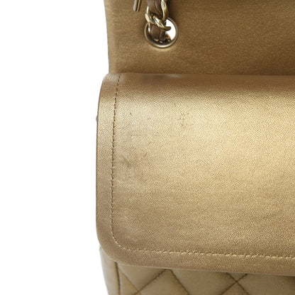 Chanel Metallic Lambskin Quilted Jumbo Double Flap Gold 15 of 17
