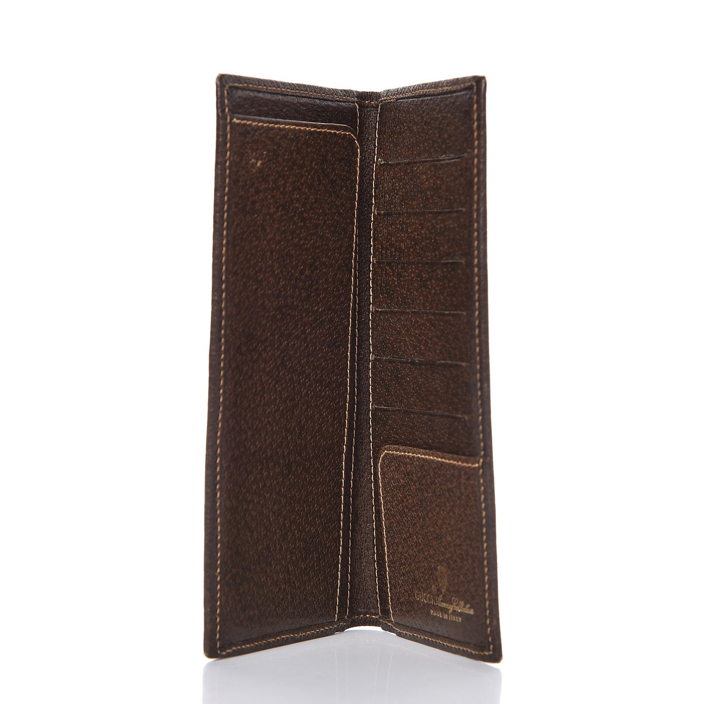 Coated Canvas Monogram Checkbook Wallet Brown