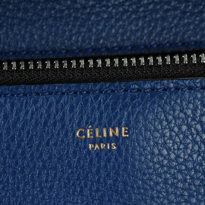 Celine Drummed Calfskin Medium Edge Shoulder Bag Ocean Blue 7 of 9
