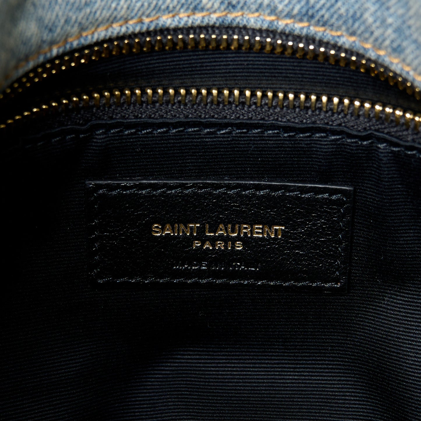 Denim Quilted Small Loulou Puffer Monogram Chain Satchel Blue Cinnamon