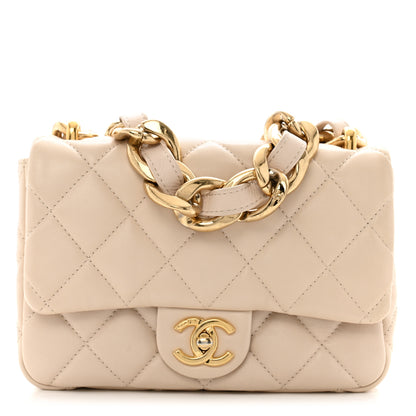 Chanel Lambskin Quilted Small CC Funky Town Flap Beige 1 of 12