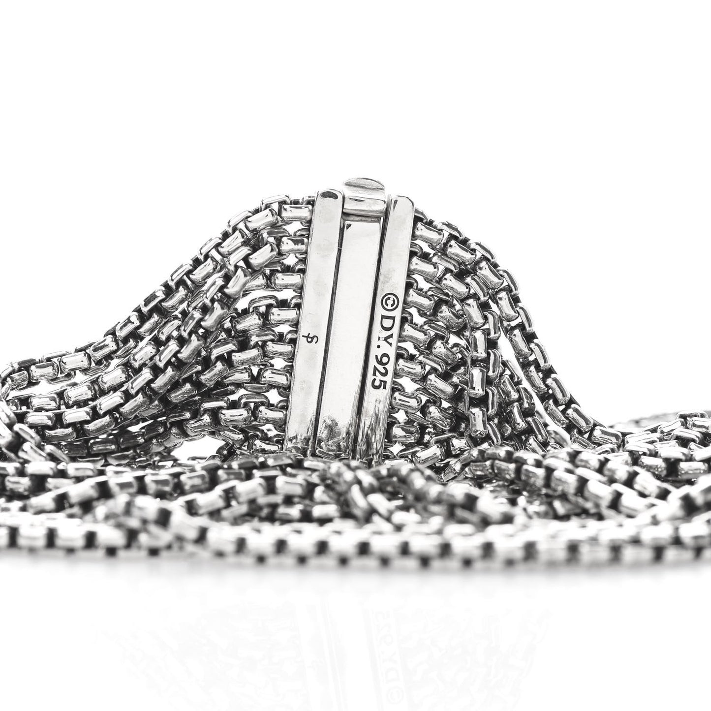 Sterling Silver Eight-Row Box Chain Bracelet