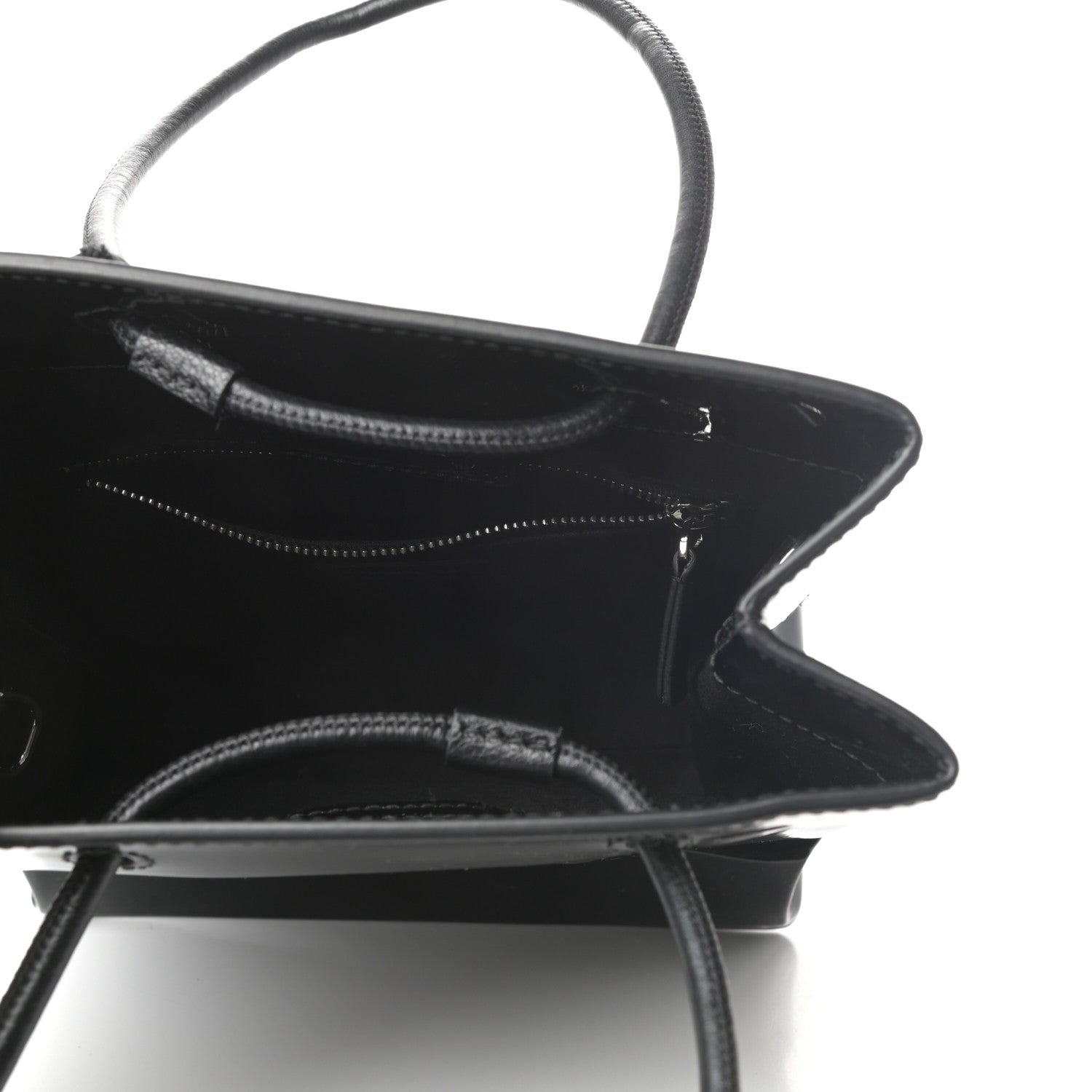 Balenciaga Patent Calfskin Logo Shopping Tote XXS Black 5 of 8