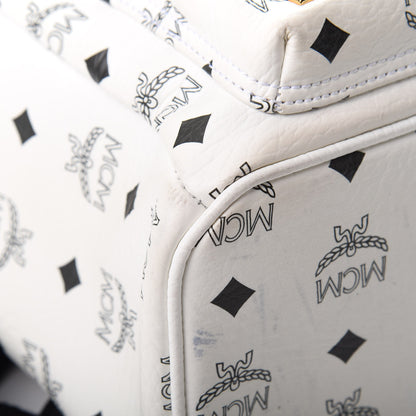 MCM Visetos Studded Small Stark M Backpack White 9 of 19
