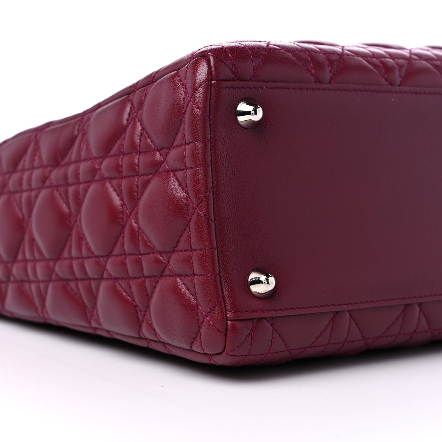 Lambskin Cannage Large Lady Dior Burgundy