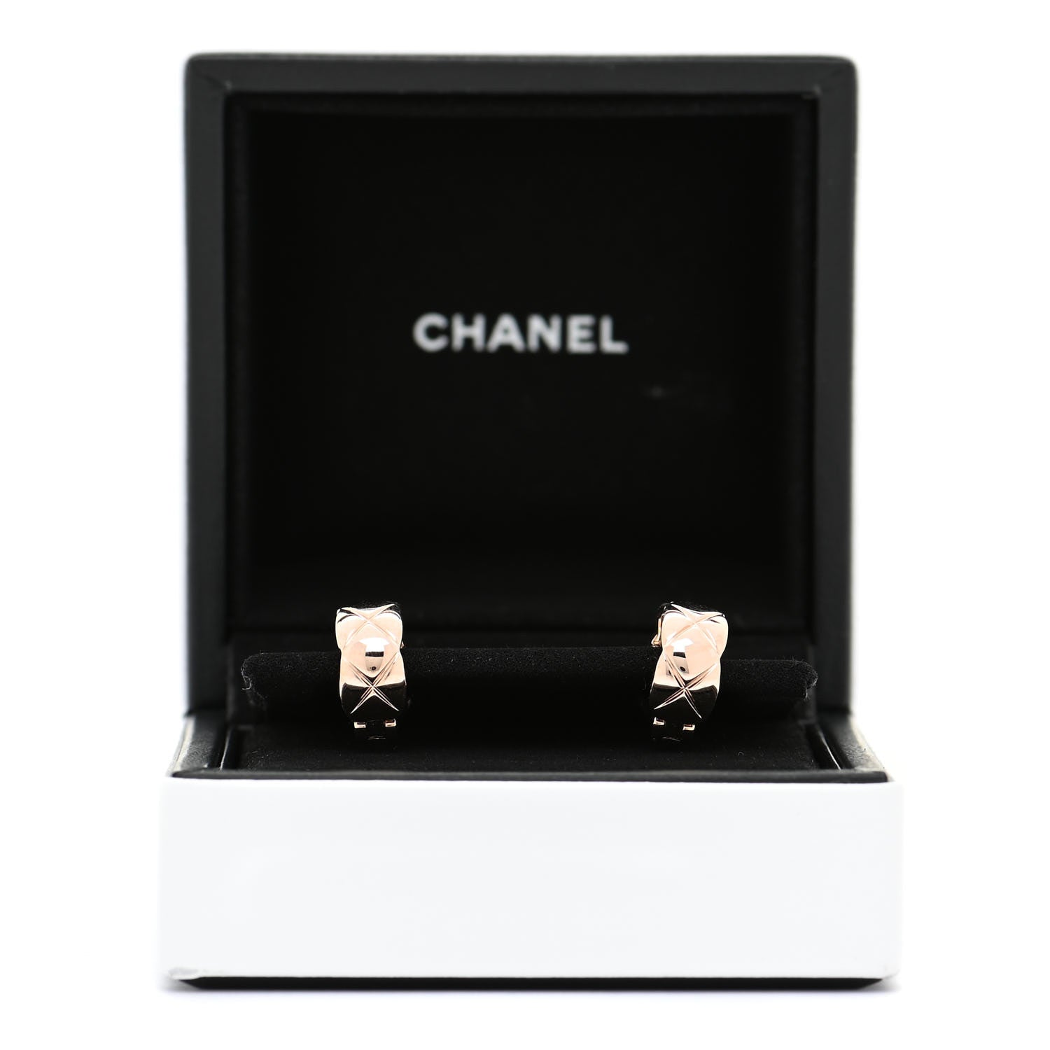 Chanel 18K Beige Gold Coco Crush Hoop Earrings 5 of 5
