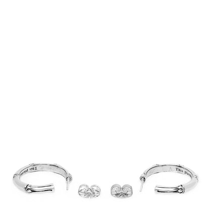 John Hardy Sterling Silver Bamboo Hoop Earrings 3 of 5