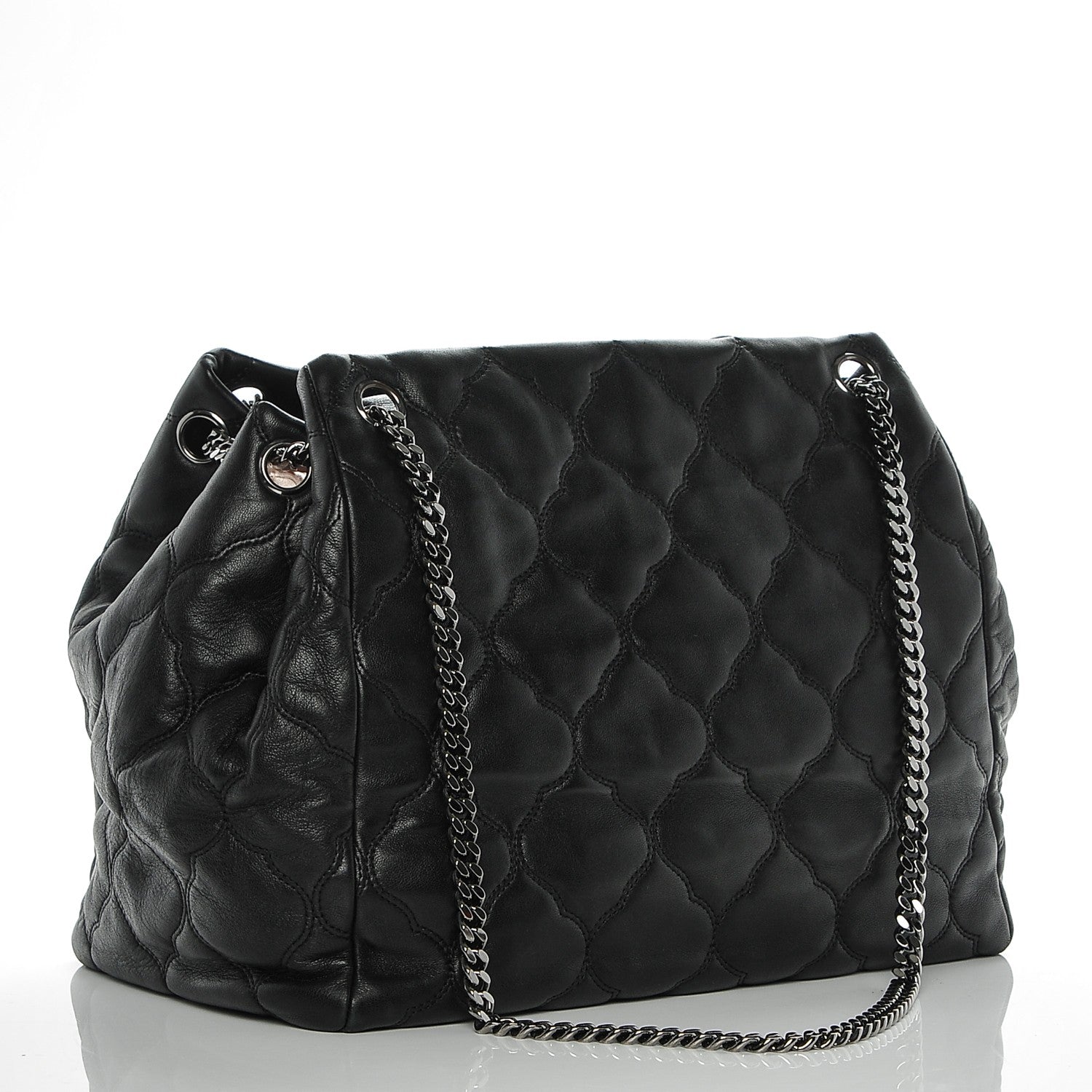 Chanel Lambskin Cells Accordion Tote Black 3 of 7