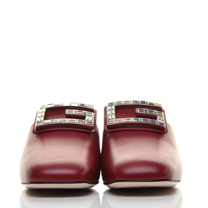 Gucci Malaga Kid Crystal Square G Madelyn Mules 40.5 Romantic Cerise 2 of 9