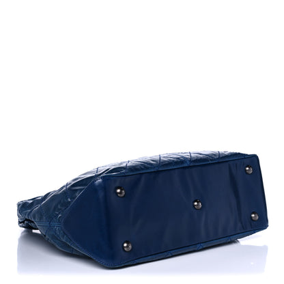 Chanel Aged Calfskin Quilted Coco Supple Hobo Navy Blue 4 of 11