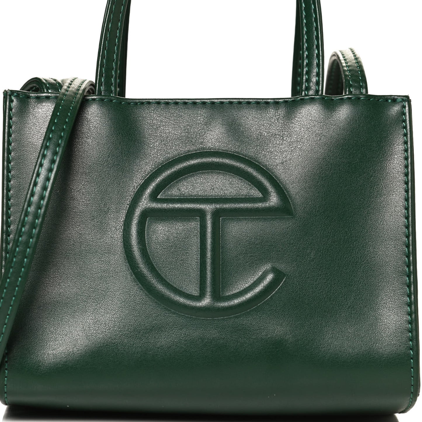 Vegan Leather Small Shopping Bag Dark Olive