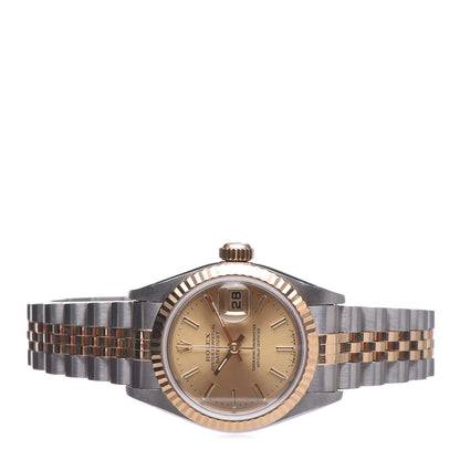 Rolex Stainless Steel 18K Yellow Gold 26mm Oyster Perpetual Datejust Watch Champagne 79173 3 of 7