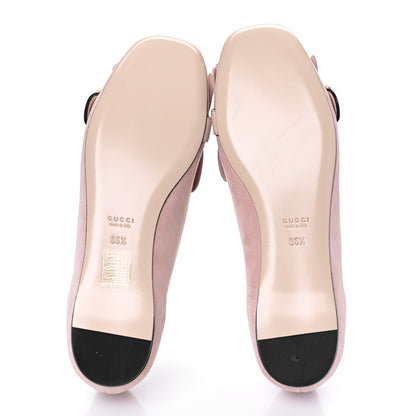 Gucci Kid Scamosciato Pearly GG Marmont Fringe Flats 36.5 Crystal Pink 6 of 10