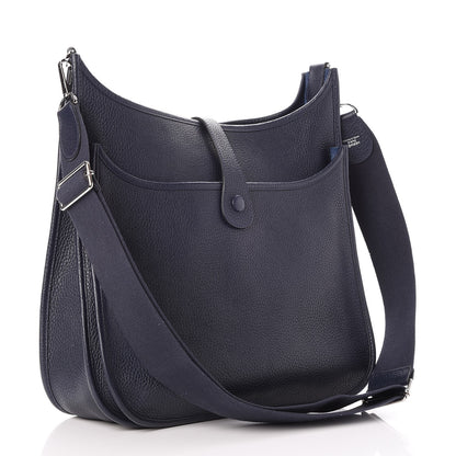 Hermes Taurillon Clemence Evelyne III GM Bleu Saphir 3 of 7