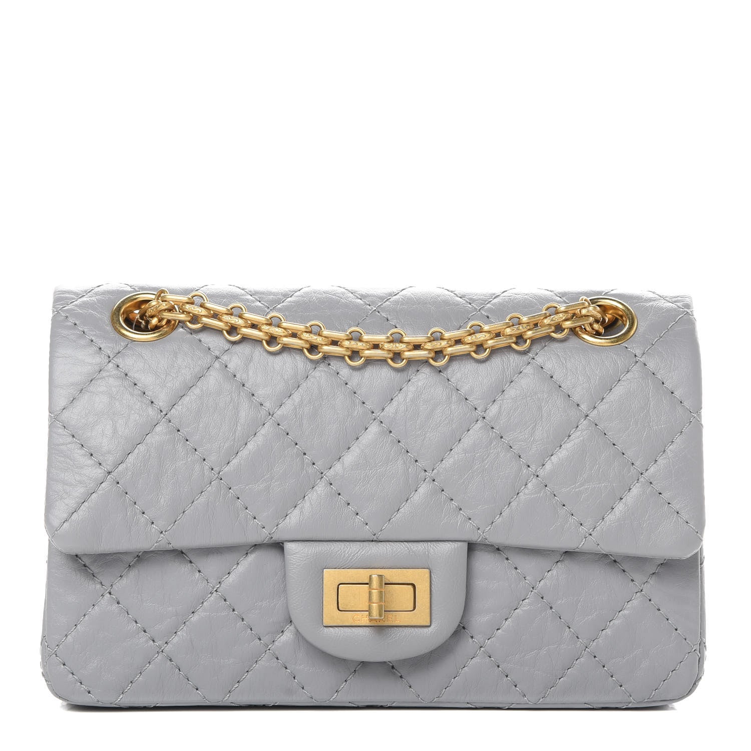 Chanel Aged Calfskin Quilted 2.55 Reissue Mini Flap Grey 1 of 12