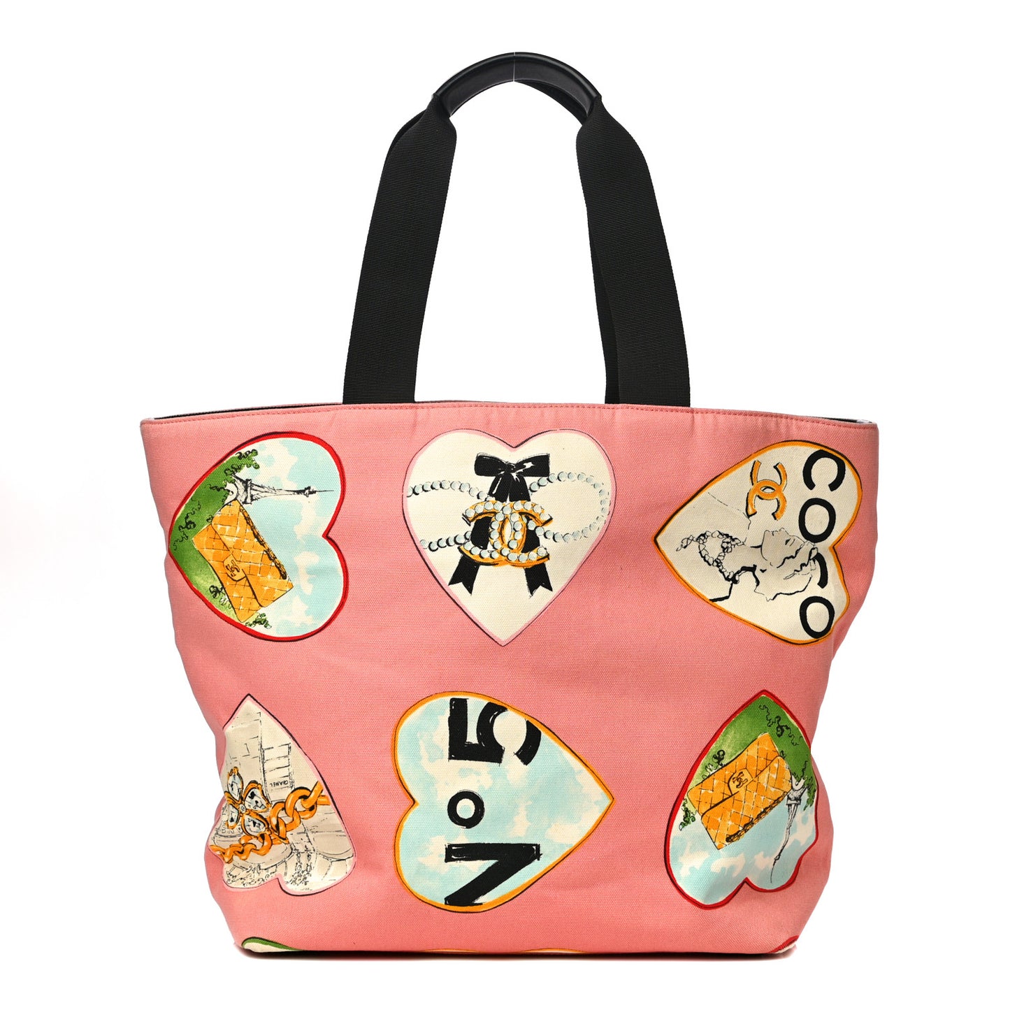 Canvas Coco Hearts Print Tote Multi