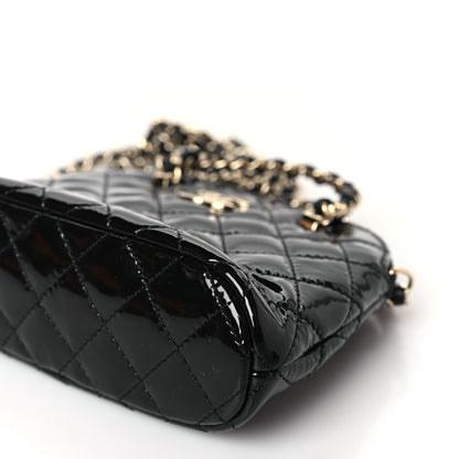 Chanel Patent Calfskin Quilted Shiny Coco Clutch With Chain Black 9 of 10